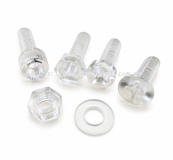 Custom-Made Polycarbonate (PC) Screws, Nuts & Washers   Lightweight and Durable Fasteners for Versatile Applications