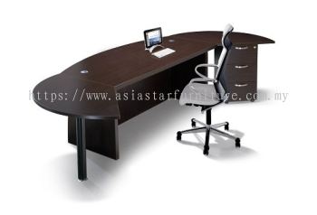 QAMAR EXECUTVE DIRECTOR OFFICE TABLE WITH SIDE CONNECTION & FIXED PEDESTAL - Top 10 Best Selling Director Office Table | Director Office Table Taman Connaught | Director Office Table Port Klang | Director Office Table Sri Hartamas