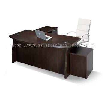 QAMAR EXECUTIVE DIRECTOR OFFICE TABLE WITH SIDE CABINET & MOBILE PEDESTAL 1D1F - Top 10 Best Recommended Director Office Table | Director Office Table Mont Kiara | Director Office Table Solaris Dutamas | Director Office Table Jalan Ipoh