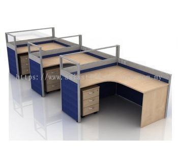 CLUSTER OF 3 OFFICE PARTITION WORKSTATION 8 - Partition Workstation Rawang | Partition Workstation Bandar Botanic | Partition Workstation Bandar Bukit Raja | Partition Workstation Bandar Bukit Raja
