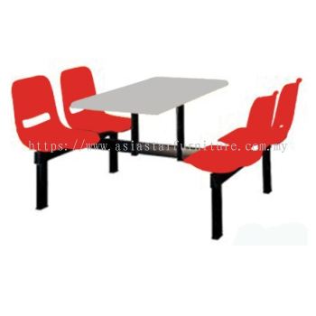 4 SEATER CAFETERIA TABLE WITH CHAIR- canteen table bandar rimbayu | canteen table klia | canteen table ampang avenue