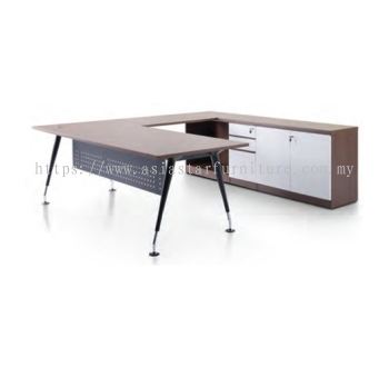 ZANAKO EXECUTIVE L SHAPE MANAGER OFFICE TABLE WITH LOW OFFICE CABINET - Top 10 Best Comfortable Director Office Table | Director Office Table Kepong | Director Office Table Serdang | Director Office Table Balakong