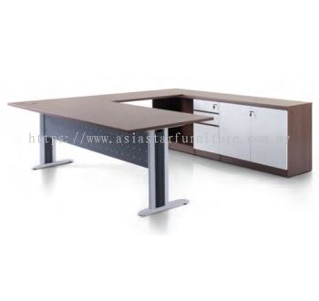 CLAVEN EXECUTIVE L SHAPE MANAGER OFFICE TABLE WITH LOW OFFICE CABINET - Top 10 Best Comfortable Director Office Table | Director Office Table Sunway | Director Office Table Subang | Director Office Table Shah Alam