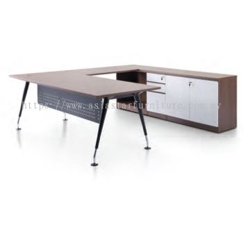 ZANAKO EXECUTIVE L SHAPE MANAGER OFFICE TABLE WITH LOW OFFICE CABINET - Top 10 Best Value Director Office Table | Director Office Table Setia Alam | Director Office Table Kota Kemuning | Director Office Table Klang
