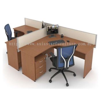 CLUSTER OF 2 OFFICE PARTITION WORKSTATION - Partition Workstation Bandar Bukit Tinggi | Partition Workstation Selayang | Partition Workstation Rawang | Partition Workstation Kepong