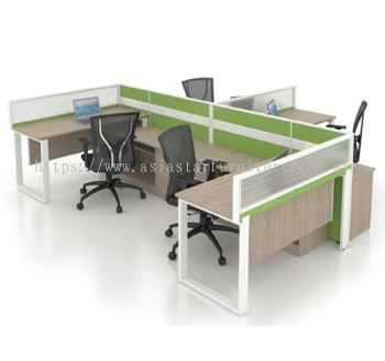 CLUSTER OF 4 OFFICE PARTITION WORKSTATION - Partition Workstation Taman Maluri | Partition Workstation Ampang Jaya | Partition Workstation Mutiara Damansara | Partition Workstation KL-Kuala Lumpur-Malaysia