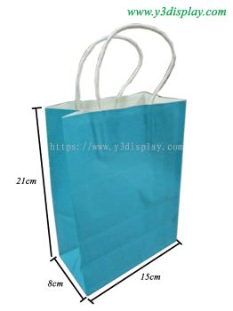 12602-15x21x8cm Paper Bag-Blue-12pcs