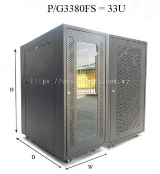 P3380FS/G3380FS. GrowV 24U Floor Stand Rack (PERFORATED / TEMPERED GLASS DOOR)