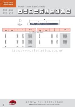 Morse Taper Shank Drills