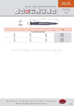 Morse Taper Shank Rail Drills