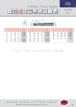 End Mills - 3 Flute - Regular