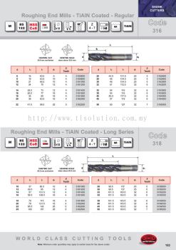 Roughing End Mills - TiAIN Coated - Regular & Roughing End Mills - TiAIN Coated - Long Series