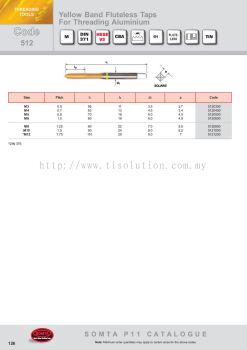 Yellow Band Fluteless Taps For Threading Aluminium