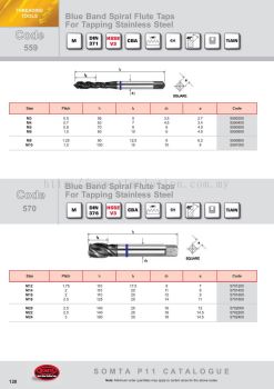 Blue Band Spiral Flute Taps For Tapping Stainless Steel
