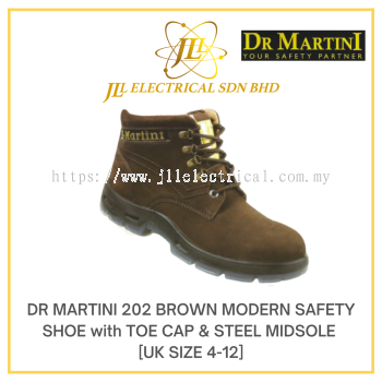 DR MARTINI 202 BROWN MODERN SAFETY SHOE with TOE CAP & STEEL MIDSOLE [UK SIZE 4-12]