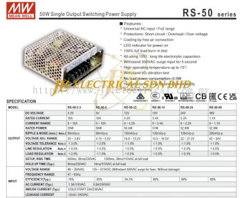MW MEAN WELL RS-50 LED DRIVER POWER SUPPLY