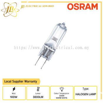 OSRAM 64625 HLX 12V 100W 900LM 3450K WARM WHITE GY6.35 HALOGEN LAMP