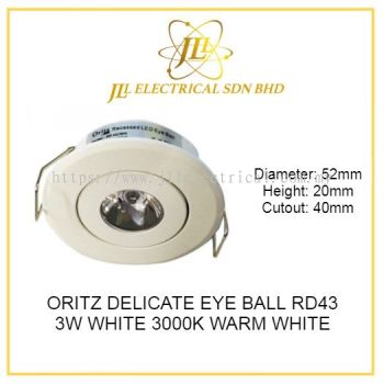 ORITZ DELICATE EYE BALL RD43 3W WHITE 3000K WARM WHITE