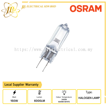 OSRAM 64640 HLX FCS 24V 150W G6.35 3450K WARM WHITE HALOGEN LAMP