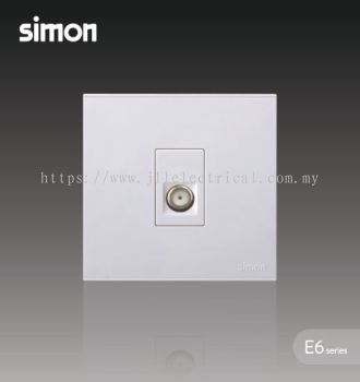 SIMON SWITCH E6 725114 1 GANG BROADBAND F-CONNECTOR (ASTRO) OUTLET