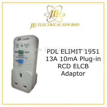 PDL ELIMIT 1951 13A 10mA Plug-in RCD ELCB Adaptor