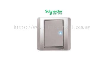 Schneider NEO E3031H1 Horizontal Dolly Switch 1 Gang 1 Way with Blue LED, Grey Silver