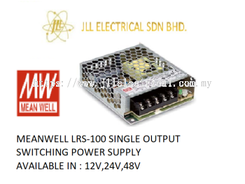 MEANWELL LRS-100 12V 8.5AMP SINGLE OUTPUT SWITCHING POWER SUPPLY