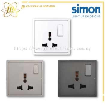 Simon Switch i7 701089-30 13A Universal Switch Socket Outlet [MATT WHITE/GOLDEN CHAMPAGNE/GRAPHITE BLACK]