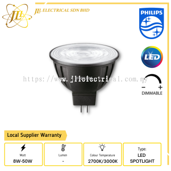 PHILIPS MR16 MASTER LED DIMMABLE 8W-50W 12V 927/930, 24D/36D