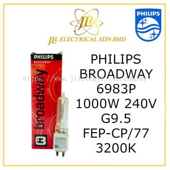PHILIPS BROADWAY 6983P 1000W 240V G9.5 FEP-CP/77 2PIN STAGE & STUDIO LAMP