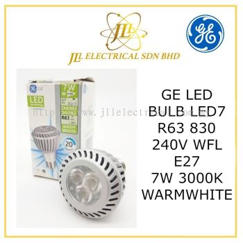 GE LED BULB PAR20 LED7 R63 830 240V ~20D WFL E27 7W 3000K WARMWHITE