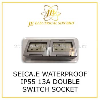 SEICA.E WATERPROOF IP55 13A DOUBLE SWITCH SOCKET WPS55S2S