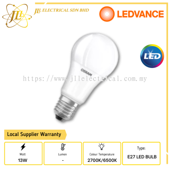 OSRAM LEDVANCE LVCLA40 13W LED BULB E27 (A40) 2700k/6500k 