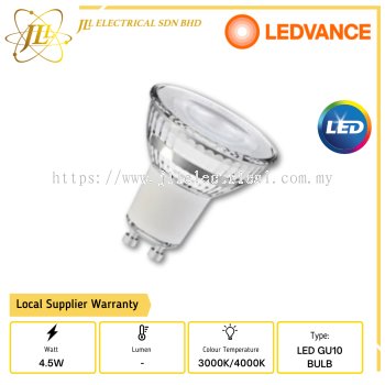 LEDVANCE LVPAR165036 LED GU10 BULB 4.5W 230V 3000K/4000K