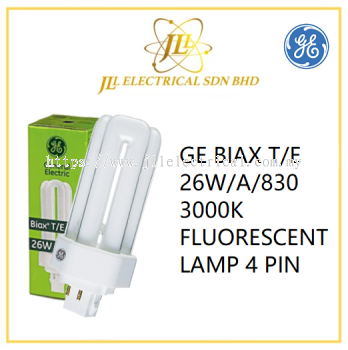 GE BIAX T/E 26W/A/830 3000K FLUORESCENT LAMP 4 PIN