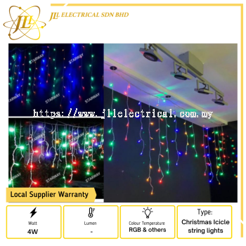 STARWAY 4W CHRISTMAS LED FAIRY ICICLE STRING LIGHT 9FEET/SET [RGB/300K WARMWHITE/6500K COOL DAYLIGHT/BLUE/RED/GREEN]