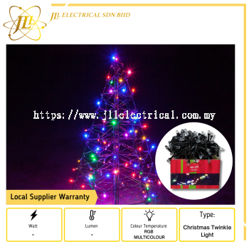 CHRISTMAS BLACK LED TWINKLE LIGHT 10 METER [RGB MULTICOLOUR ONLY] 