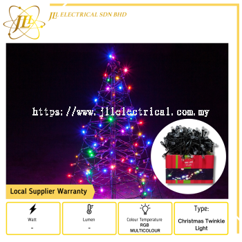 CHRISTMAS BLACK 10M LED TWINKLE LIGHT [RGB] 