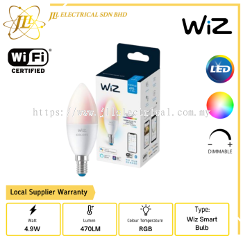 PHILIPS WIZ CANDLE C37 E14 4.9W 470LM DIMMABLE TUNABLE SMART BULB