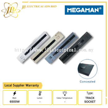  MEGAMAN YTTKB01 250V 6500W 32A IP20 TRACK SOCKET CONCEALED [40CM/60CM/80CM/100CM] [SILVER/GOLD/GRAY/BLACK]