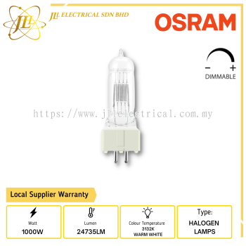 OSRAM 64745 1000W 240V FVA CP/70 GX9.5 24735LM 3132K DIMMABLE HALOGEN LAMP