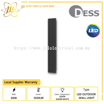 DESS GLESP-GL20143 26W 240VAC IP65 1200LM 3000K WARM WHITE LED OUTDOOR WALL LIGHT 