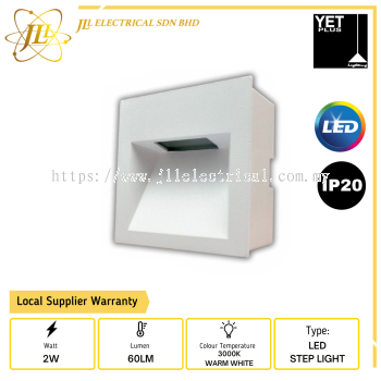 YET INDOOR SERIES S221 2W 60LM IP20 3000K WARM WHITE LED STEP LIGHT 