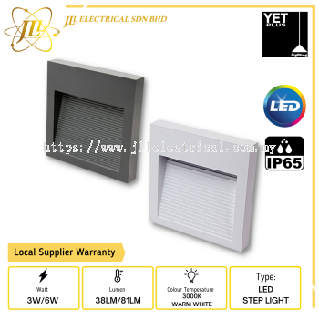 YET OUTDOOR SERIES S225 38LM/81LM IP65 3000K WARM WHITE LED STEP LIGHT [3W/6W] [BLACK/WHITE] 