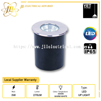 YET OUTDOOR SERIES SS01 3W 270LM IP65 3000K WARM WHITE LED BURIED UP LIGHT