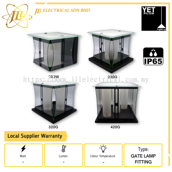 YET OUTDOOR SERIES G6801 IP65 E27 GATE LAMP FITTING ONLY [200W/230G/320G/420G] [BLACK/SILVER]