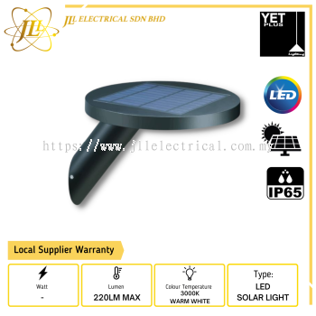 YET OUTDOOR SERIES YET-SW2-01 5V 3.7V 3000MAH 220LM 120D 3000K SMD IP65 BLACK LED SOLAR LIGHT 