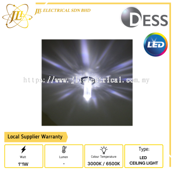 DESS GLMR9057 1*1W 240V INDOOR CEILING LED CRYSTAL EYEBALL (3000K/6500K)