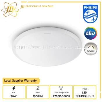 PHILIPS WAWEL 31822 20W 1600LM 380MM 2200K-6500K WHITE TUNABLE LED CEILING LIGHT