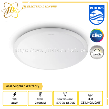 PHILIPS WAWEL 31823 36W 2400LM 480MM 2200K-6500K WHITE TUNABLE LED CEILING LIGHT